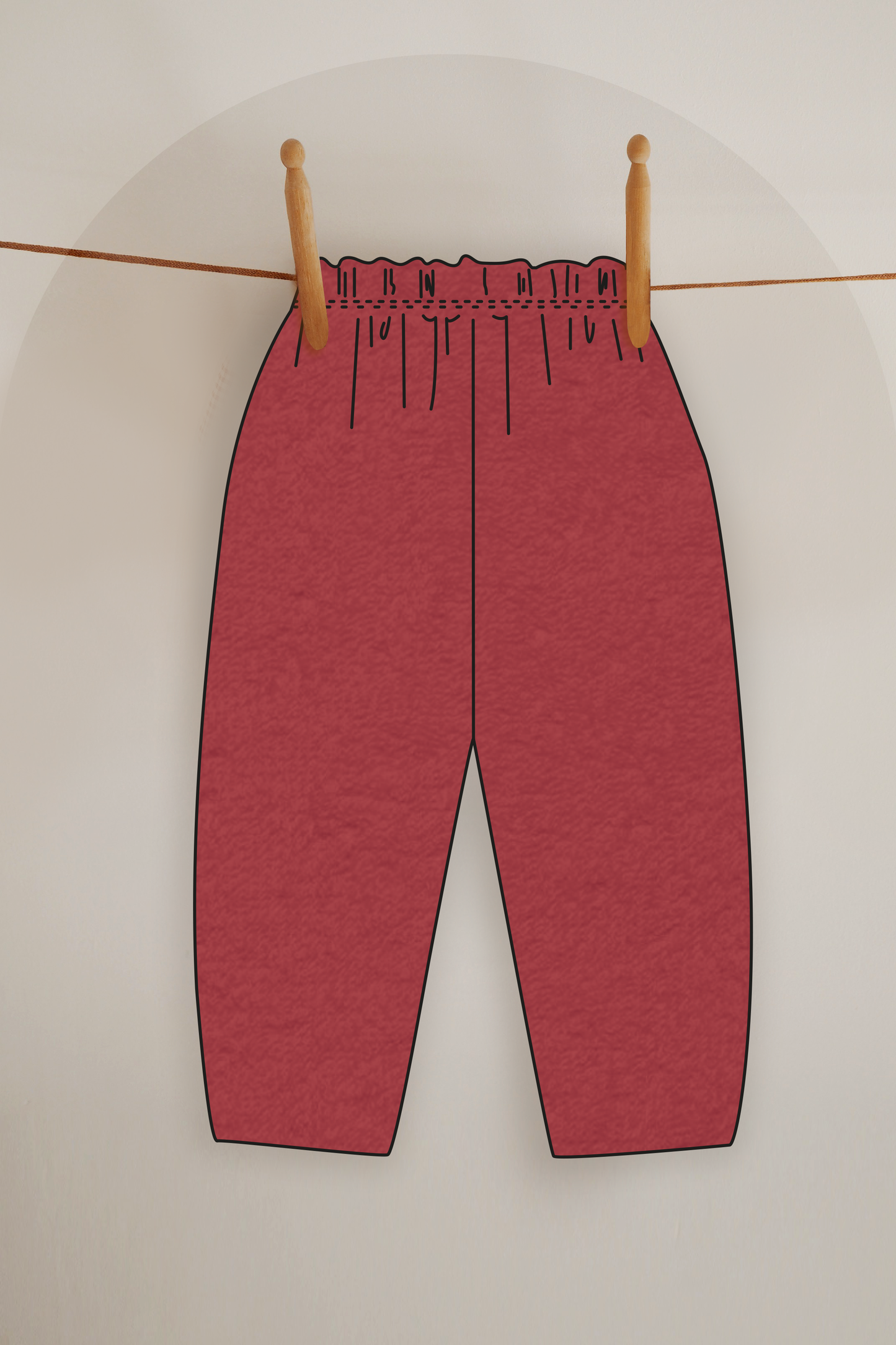 FÉLIX, le pantalon (éponge "framboise")